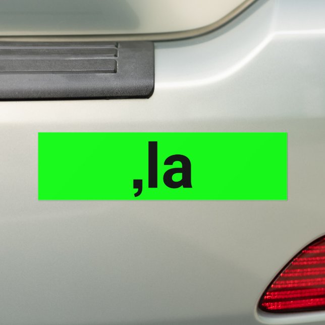 Comma La funny brat kamala black neon green Bumper Sticker (On Car)
