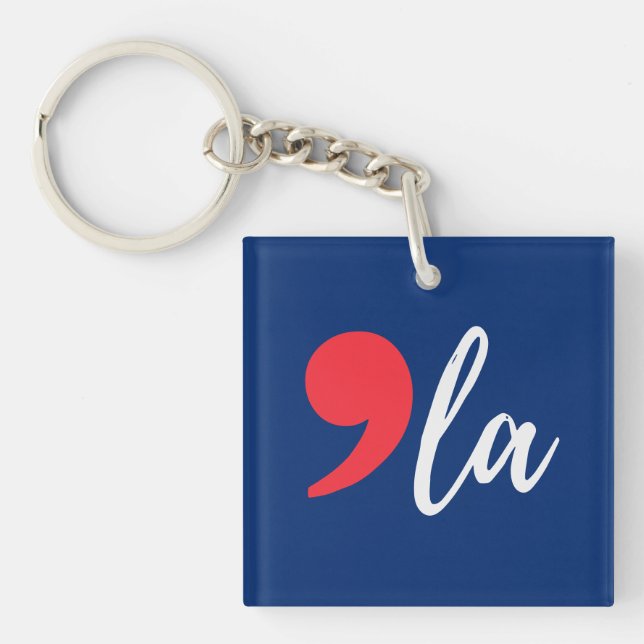 Comma La Funny Kamala Harris 2024 Keychain (Front)