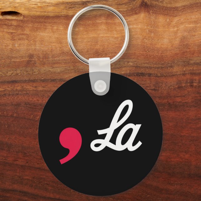 Comma La Funny Punctuation Kamala Harris Keychain (Front)