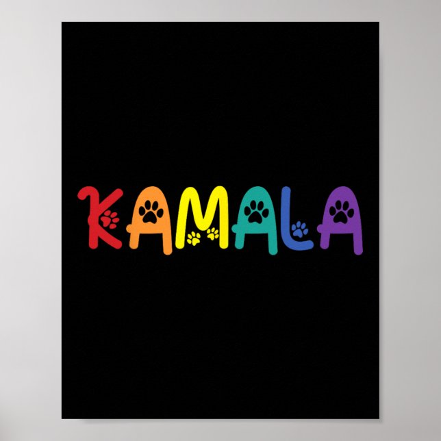 Comma La Harris Funny Cat Lettering Lgbt Rainbow F Poster (Front)