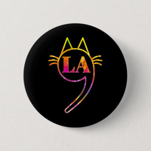 Comma La Kamala Cat Tie Dye Retro Harris 2024 Wome Button