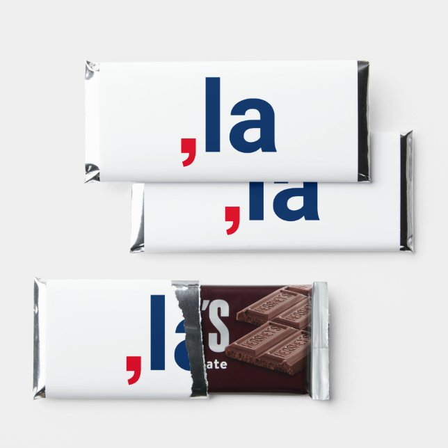 Comma La kamala funny pronunciation patriotic Hershey Bar Favors (Front)