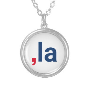 Comma La kamala funny pronunciation patriotic Silver Plated Necklace