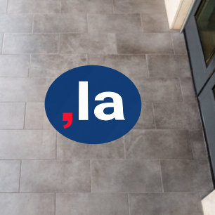 Comma La kamala funny pronunciation red white blue Floor Decals