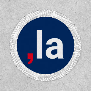 Comma La kamala funny pronunciation red white blue Patch
