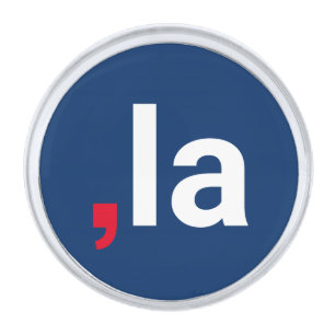 Comma La kamala funny pronunciation red white blue Silver Finish Lapel Pin
