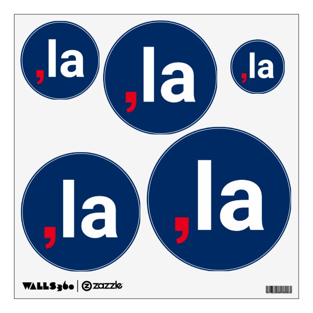 Comma La kamala funny pronunciation red white blue Wall Decal (Front)