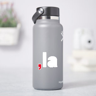 Comma La kamala funny pronunciation red white Sticker