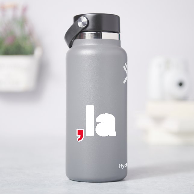 Comma La kamala funny pronunciation red white Sticker (HydroFlask)