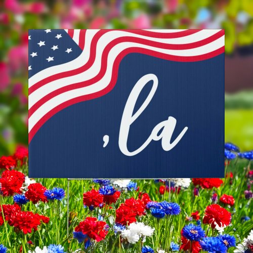 Comma La Kamala Harris 2024 American Flag Yard Sign