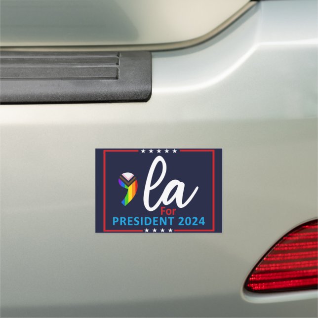 Comma La Kamala Harris 2024 For President LGBTQ  Car Magnet (In Situ)