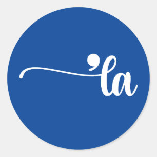 Comma La   Kamala Harris Blue Classic Round Sticker