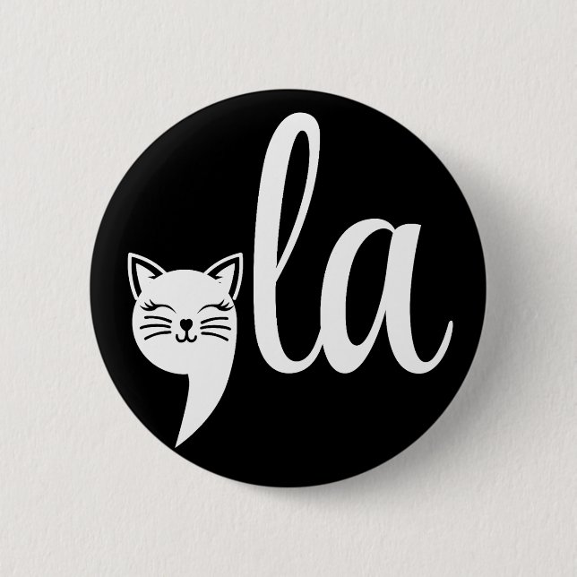 Comma La Kamala Harris - cat mom for Kamala  Button (Front)