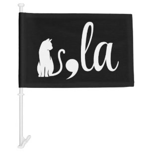 Comma La Kamala Harris - cat mom for Kamala  Car Flag