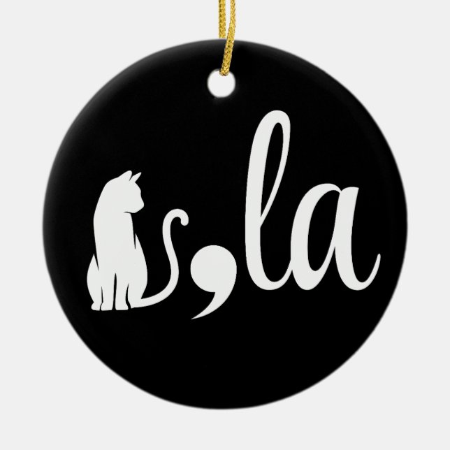 Comma La Kamala Harris - cat mom for Kamala  Ceramic Ornament (Front)