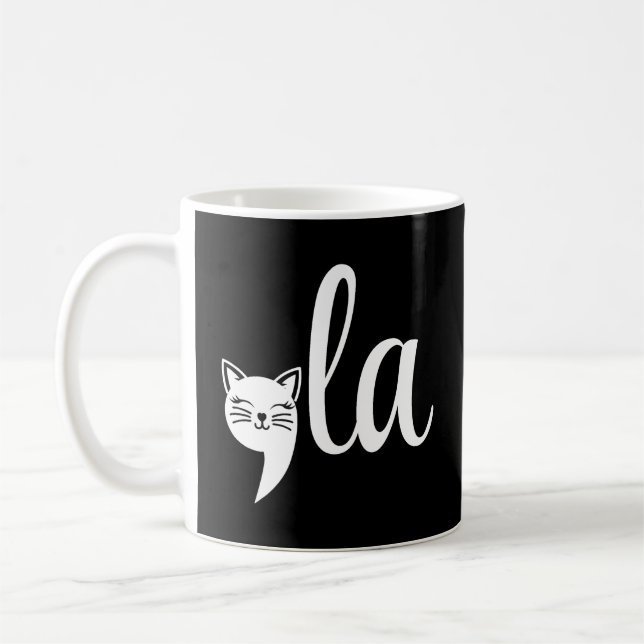 Comma La Kamala Harris - cat mom for Kamala  Coffee Mug (Left)