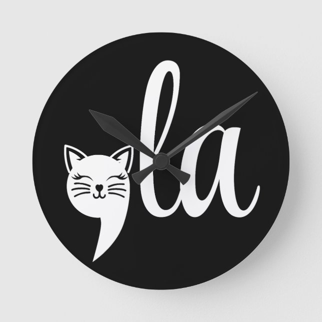 Comma La Kamala Harris - cat mom for Kamala  Round Clock (Front)