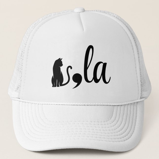 Comma La Kamala Harris - cat mom for Kamala  Trucker Hat (Front)
