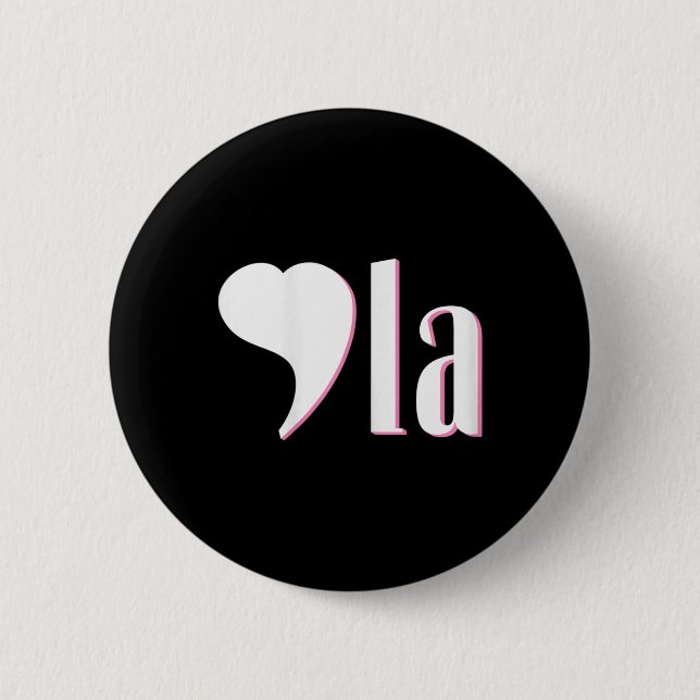 Comma La Kamala Harris Funny Democrat Support 2020 Button (Front)