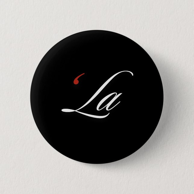 Comma La Kamala Harris Funny Punctuation La Electi Button (Front)