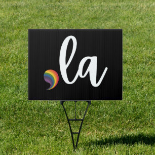 Comma La Kamala Harris Pride Rainbow LGBQ Gay Sign