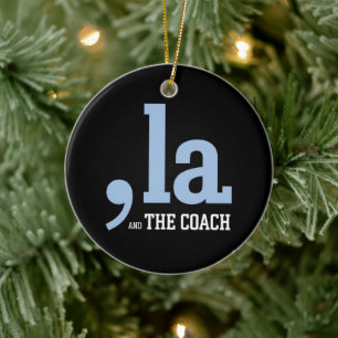 Comma La Kamala Harris Tim Walz Coach 2024 Ceramic Ornament