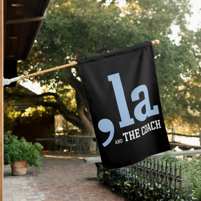 Comma La Kamala Harris Tim Walz Coach 2024  House Flag (In SItu)