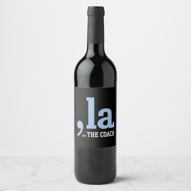 Comma La Kamala Harris Tim Walz Coach 2024  Wine Label (Front)