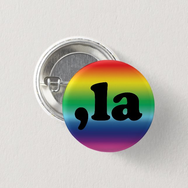 Comma La kamala pronunciation rainbow gradient Button (Front & Back)
