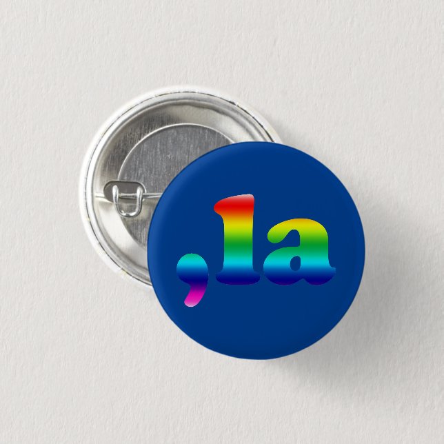 Comma La kamala pronunciation rainbow pride blue Button (Front & Back)