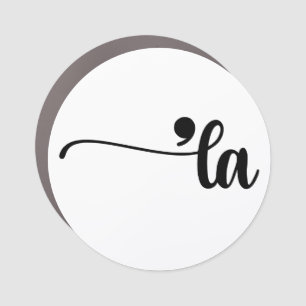 Comma La - Kamala White Car Magnet