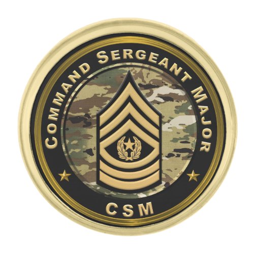 Command Sergeant Major CSM Gold Finish Lapel Pin