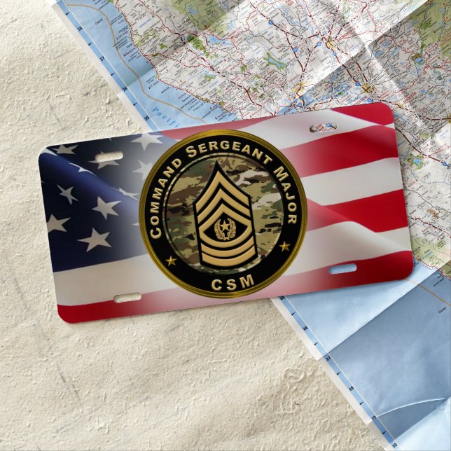 Command Sergeant Major CSM License Plate (In Situ)