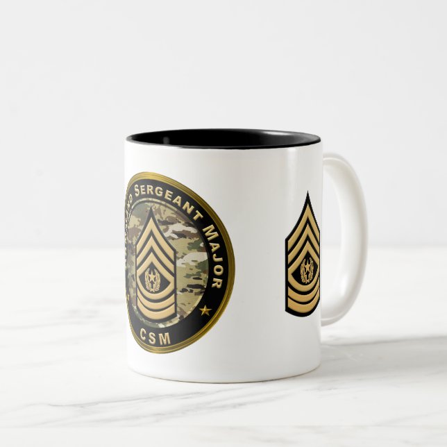 Command Sergeant Major CSM Two-Tone Coffee Mug (Front Right)
