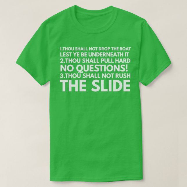 Commandments Of Rowing T-Shirt (Design Front)