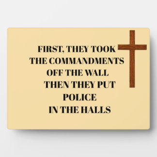 COMMANDMENTS REMOVED FROM SCHOOL  PLAQUE
