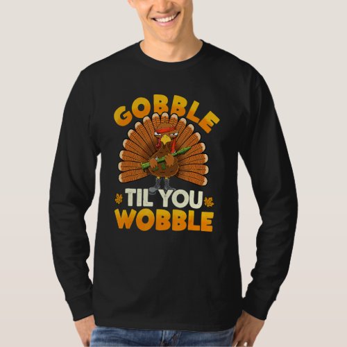 Commando Turkey Gobble Til You Wobble Thanksgiving T_Shirt