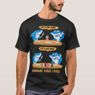 Commas Punctuation Shark Lets Eat Bob Funny Engli T-Shirt