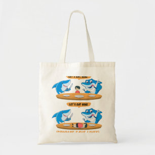  Commas Punctuation Shark Lets Eat Bob Funny Engli Tote Bag