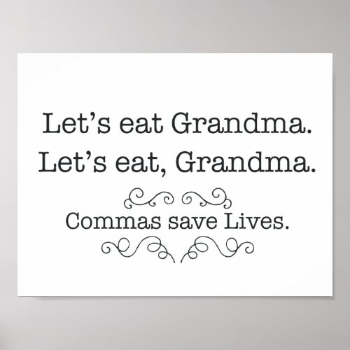 Commas Save Lives Poster