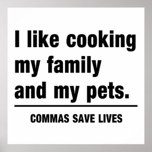 Commas Save Lives Poster