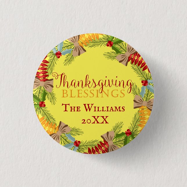 Commemorate Your Thanksgiving Dinner Button (Front)