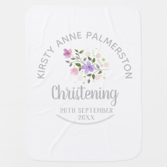 Commemorating a Christening Baby Blanket (Front)