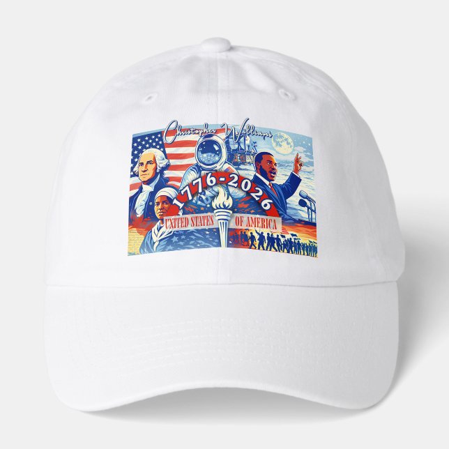 Commemorative 1776-2026 USA Personalized Hat (Front)