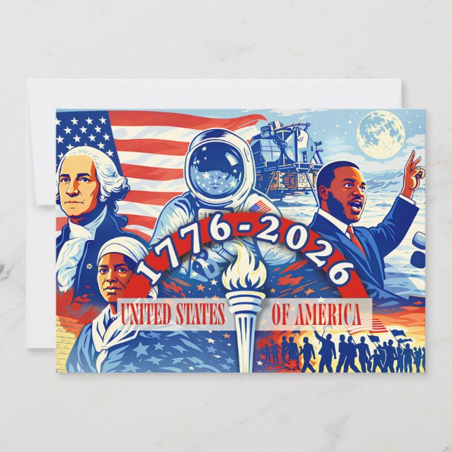 Commemorative 1776-2026 USA’s Semiquincentennial  Holiday Card (Front)