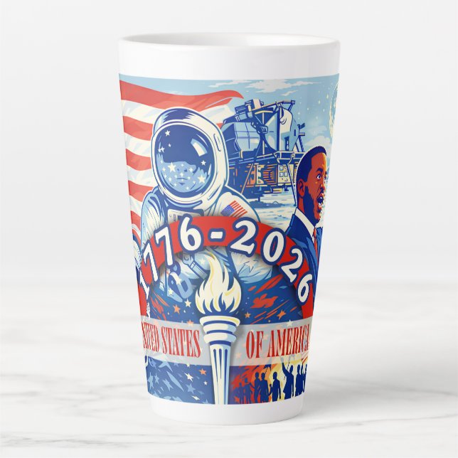 Commemorative 1776-2026 USA Semiquincentennial Latte Mug (Front)
