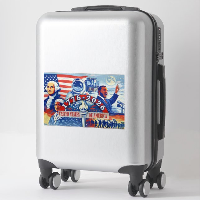 Commemorative 1776-2026 USA Semiquincentennial  Sticker (Suitcase)