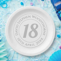 Commemorative 18th Birthday Celebration Paper Plates