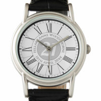 Commemorative 21st Birthday Personalised Watch