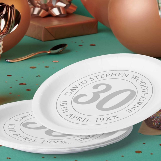 Commemorative 30th Birthday Celebration Paper Plates (Creator Uploaded)